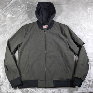 Levis Bomber Jacket Mens Large Sherpa Lined Hooded Full Zip Softshell MA 1 Style